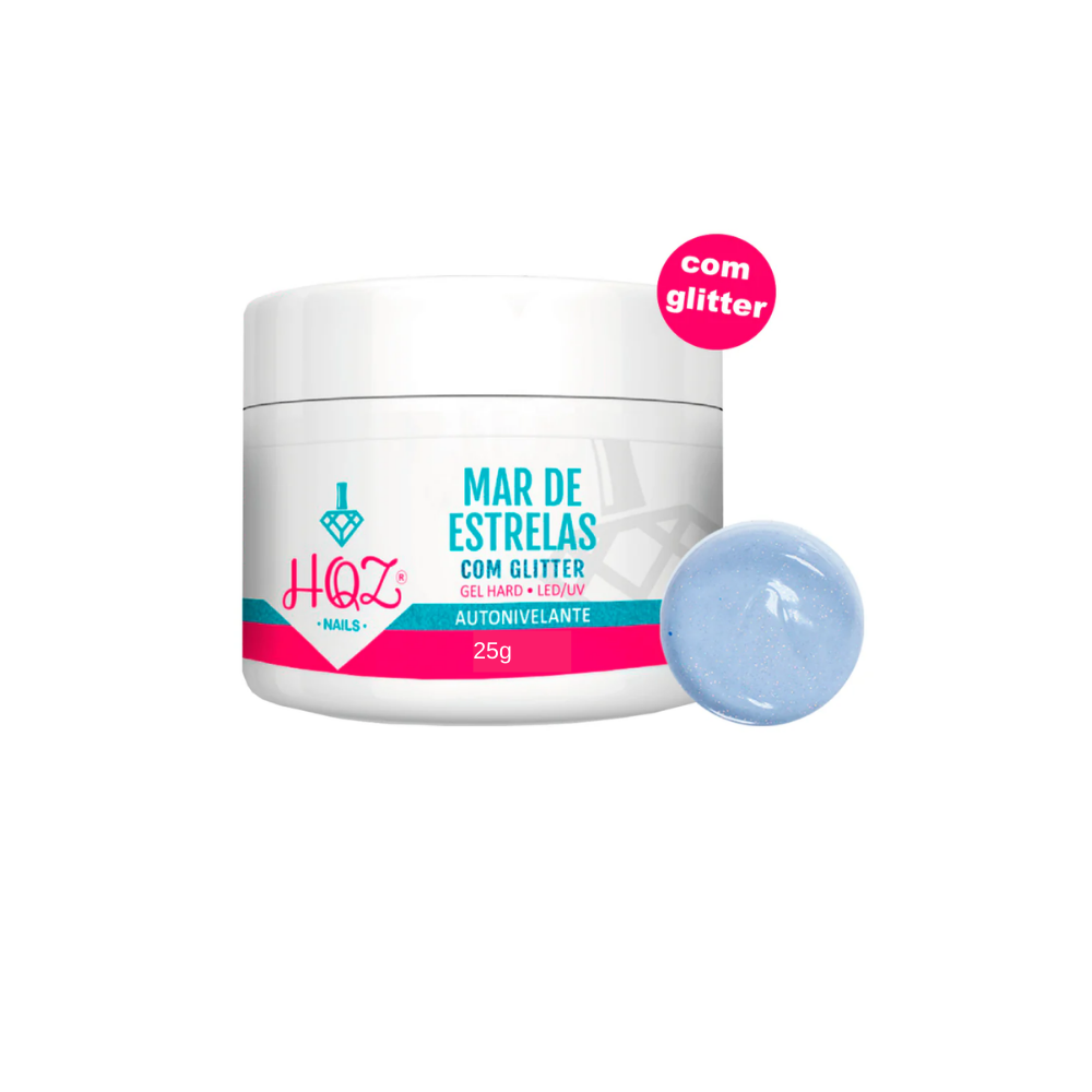 HQZ Gel Hard Mar de Estrelas com Glitter